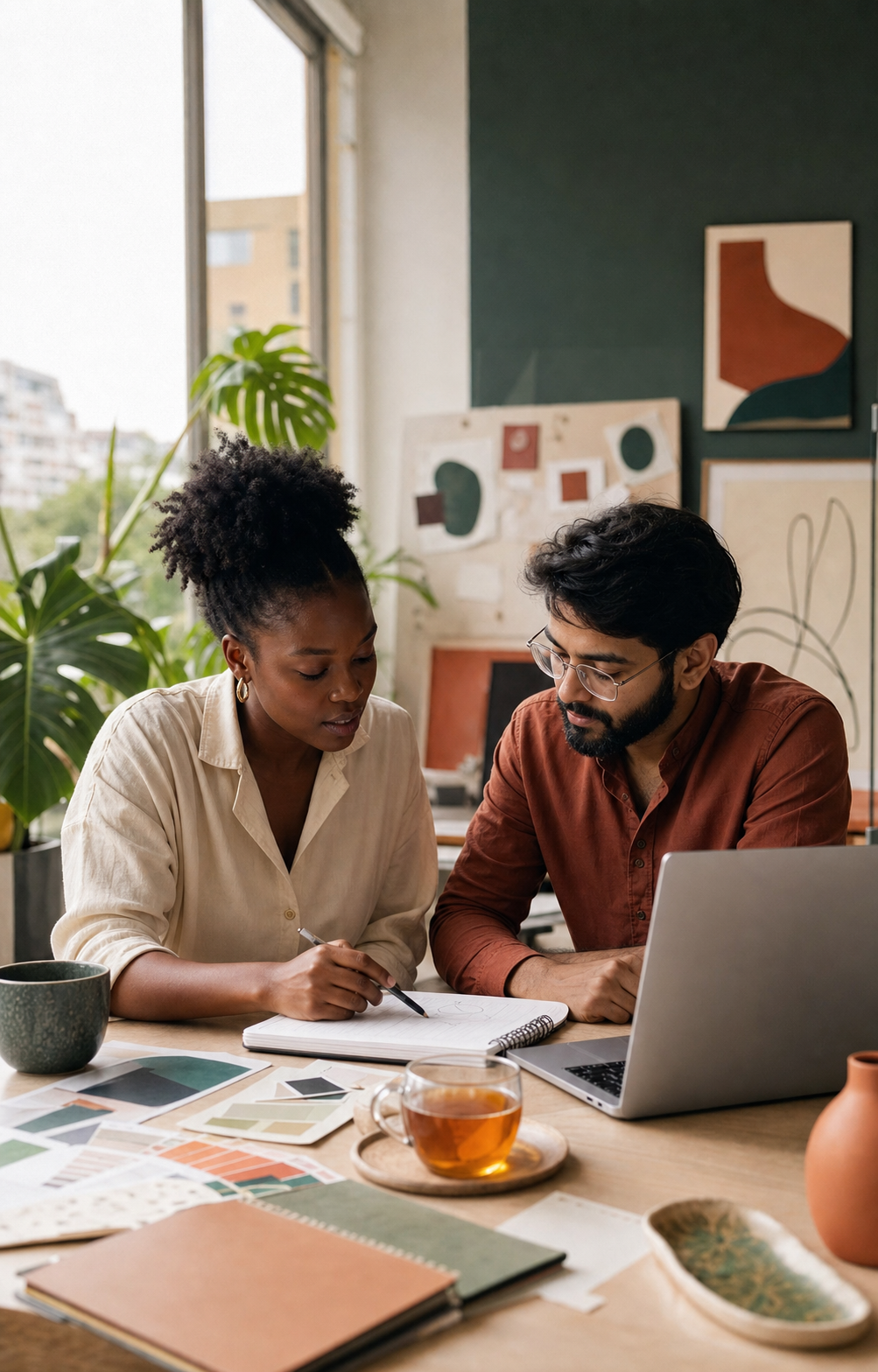 A freelancer collaborating with a client